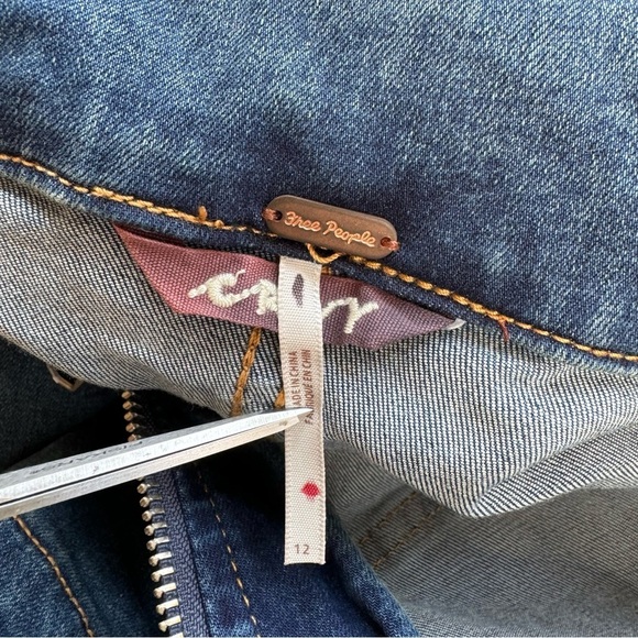 New Free People We The Free CRVY Lennox Shortsuit Denim Jumpsuit Blue - Picture 6 of 10